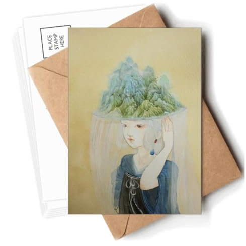 Hats Beauty Chinesische Antik Illustrator Postkarten Umschläge Blanko Notizkarten Versand