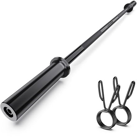 Olympische Langhantelstange, 144,8 cm, Standard-Hantelstange für Gewichtheben, Hantelstange für Bankdrücken, Kniebeugen, Hüftstöße, Ausfallschritte, Bizeps, Heim-Fitnessstudio, Hantelstange, 2