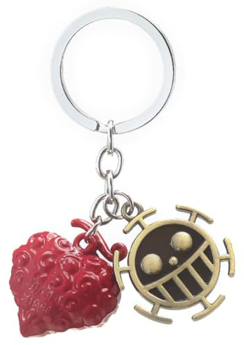 DNMH Porte Clef Porte Clef One Piece Porte Clés Porte-Clés Animé Cadeau Parfait Pour Les Fans D'Anime(Tora Falgaro-Rouge)