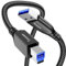 Teeaam USB 3.0 Cable A Male to B Male, 1M USBType A to B Nylon Briaded Compatible with Docking Station, External Hard Drivers, Scanner and More (Black)