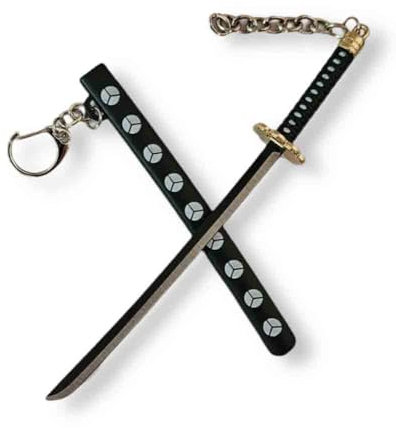 Schlüsselanhänger Mini Katana Brieföffner Piratenschwert Schwertkämpfer - 17 cm - Metall, XL, Metall, Kein Edelstein