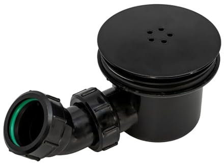 Fluidmaster 90mm Hi-Flow Shower Trap/Drain – Black – Sleek, Modern & High-Performance Drainage