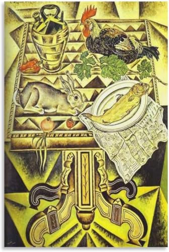 HKAHF AJWUQ Joan Miró Kunstdruck auf Leinwand, abstrakt, Joan Miró, Heimdekoration, 40 x 60 cm, ungerahmt