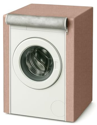 MORGICO Telo Coprilavatrice Impermeabile 60x50x80 cm – Interno Felpato Antigraffio – Protegge da Polvere, Umidità e Acqua – Chiusura Zip, Design Elegante per Ambienti Interni (Marrone Ocra)