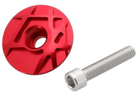 LT Easiyl Aluminum Ahead Cap Bicycle Headset Top Cap Suitable for 28.6 Front Fork Mountain Bikes Road Bikes(Red)