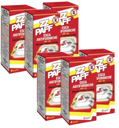 ZZ Paff Esca Formiche Insetticida Antiformiche 4 Pezzi, Trappola Professionale Per Uso Interno ed Esterno, Esche Pronte All’uso Per Eliminare Formiche in Casa (6)