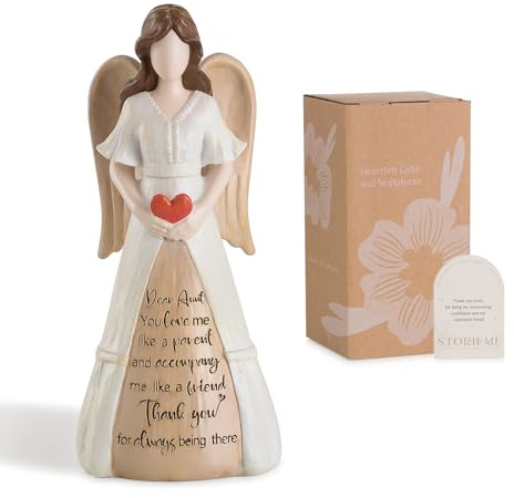 Storieme Angel Figurine Gifts for Aunt: Best Aunty Gift for Birthday Mother’s Day Christmas - 7.5” Handcrafted Aunt Ornament Decor (19cm/7.5)