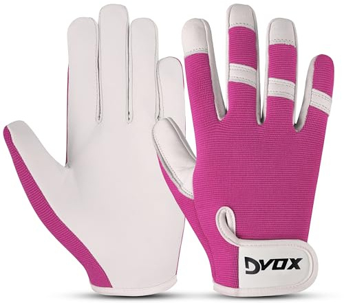 Dvox Leather Gardening Gloves Thorn Proof Rigger Garden Work Gloves for Men and Women Non-Slip Safety Working Gloves