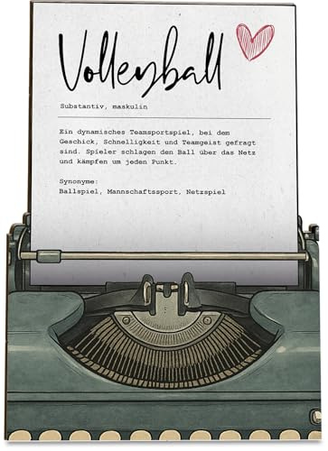 Volleyball Anhänger Karte Definition Volleyball Holzkarte - Geburtstagskarte mit Umschlag - originelle Volleyball-Karte für viele Anlässe, originelles Präsent für besondere Momente, originelle
