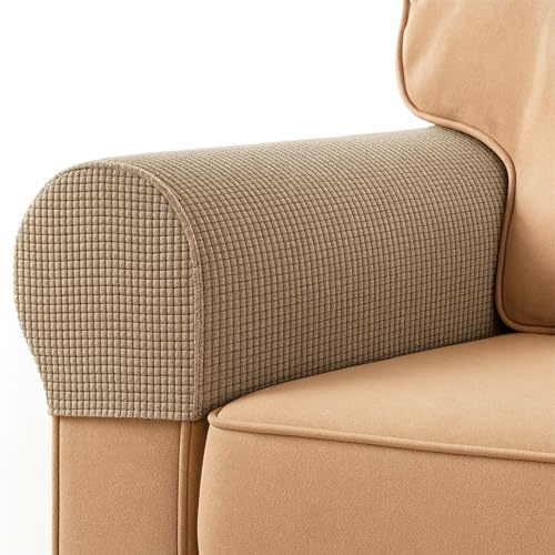 2PCS/Set, Armchair Covers for Arms, Premium Sofa Arm Protectors, Soft Fleece Armrest Covers, Protects Furniture from Wear and Stains, Ideal for Homes with Children and Pets (Sand)