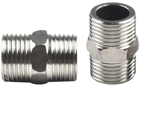 Bebykilemi Stainless Steel Shower Hose Connector and Pipe Extender, 1/2 Inch Bathroom Hose Joiner, Spiral Thread RV Shower Hose Extension Compatible with for Outdoor or Indoor Use,