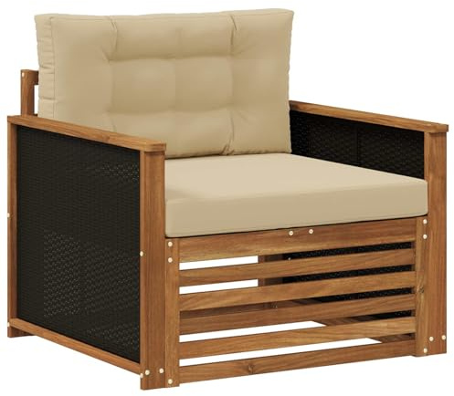 vidaXL Outdoor Mittelsofa Massivholz Akazie Natur, Gartenmöbel, modernes Outdoor-Sofa, modulare Lounge, Elegante Terrassen-Sitze
