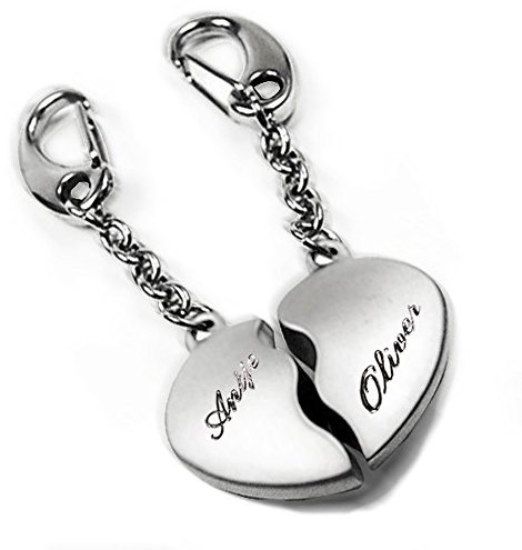 Coney Schlüsselanhänger Herz 2 teilig silber