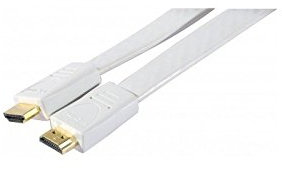 Dexlan Câble plat pour PC HDMI Blanc 1 m