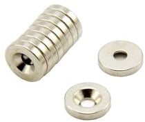 N42 Neodymium Countersunk Magnet for Arts, Crafts, Furniture Fixings, DIY, Hobbies and Science - 10mm dia x 2mm thick x 3mm c/sink - 1.2kg Pull - South - Pack of 10
