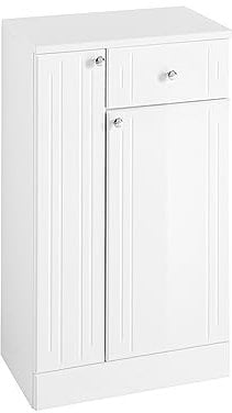 Pelipal Badezimmerschrank Quickset 955 in Weiß Hochglanz, 50 cm breit | Unterschrank mit 2 Türen, 1 Schubkasten und 1 Einlegeboden