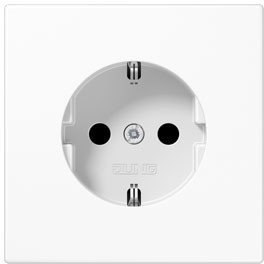 Jung WW AL 1520 N D Schuko Steckdose 16 A 250 V ohne Befestigungskrallen Serie LS alpinweiß, 250 V