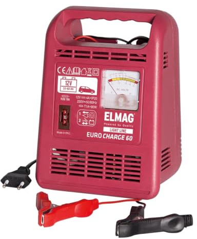 ELMAG Batterieladegerät EUROCHARGE 60 | 12 V Batterieladegerät | 6 A | für 15–60 Ah | 1 Ladestufe | mit Verpolungs- & Überhitzungsschutz | kompakt & robust