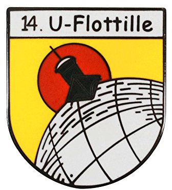 U-Boot Cap Pin Badge 14. Weltkrieg 14. U-Flotille