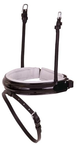 BR schwedisch kombiniertes Reithalfter Lackleder, Groesse:Full, Farbe:Schwarz/Weiss