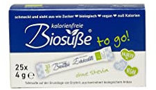 Biosüße Bio-Erythrit Sticks to go 25 Stück - kalorienfreier Zuckerersatz für unterwegs, vegan, glutenfrei, 25x4g