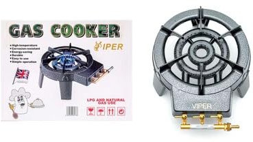 VIPER Heavy Duty Cast Iron Gas Boiling Ring Catering Lpg Burner Outdoor Triple Gas Pipe Kitchen