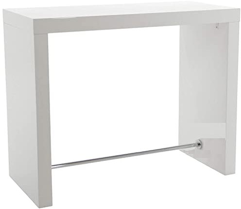 Bartisch Hochglanz Weiß dänische Designer Qualität Möbel Blocky Küche Frühstück Bartisch mit Fußstütze