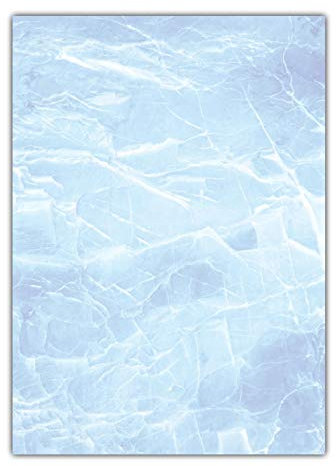 Marmorpapier Motivpapier Briefpapier (MPA-5217, DIN A4, 25 Blatt) Marmor Eis blau Gastronomie