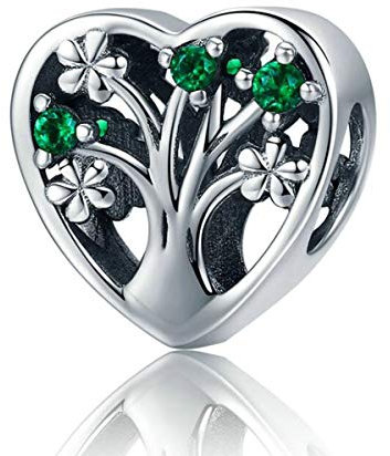 Ciondolo con albero della vita a forma di fiore per braccialetti Pandora da donna in vero argento Sterling 925 ideale come regalo di Natale o San Valentino e Argento colore Tree of Life Charms cod.