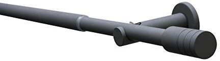 GARDINIA Gardinenstangen-Set Elba, Komplettgarnitur inkl. Befestigungsmaterial, Länge 190-340 cm, Metall, Steingrau
