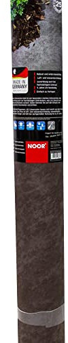 NOOR Unkrautvlies Gold, 2 x 25 m, Hellgrau I Unkrautfolie bei hartnäckigem Unkraut I langlebiges Luft- und wasserdurchlässiges Vlies I Ohne Chemikalien und UV-beständig I Individuell zuschneidbar