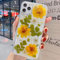 Tybiky iPhone 11 Phone Case Dried Flowers Phone Cover Cases Made from Real Flowers Slim Protective Design Shockproof TPU Frame Cover Immortal Flowers for iPhone 11 3 Yellow-Green Leaves