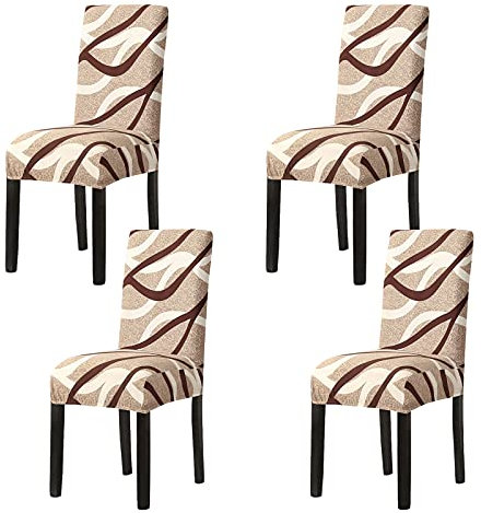 Aisprts Stuhlhussen 4er Set Stretch Stuhlhussen für Esszimmerstühle, Abnehmbarer Waschbarer Stühle Schutz Dekoration Stuhlbezug für Haus, Küche, Hotel, Restaurant, Bankett, Hochzeit, Party