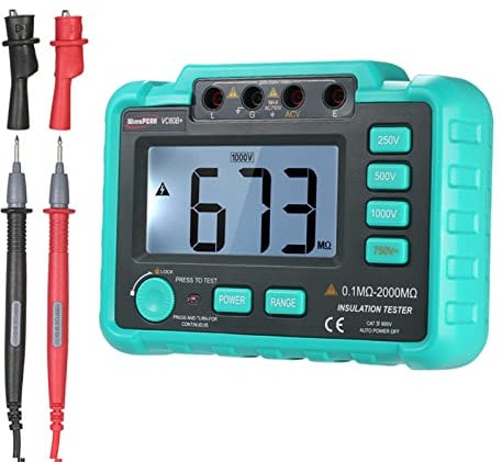 VISLONE VC60B+ LCD Digital Insulation Resistance Tester Megohm Meter DC250V/500V/1000V AC 750V