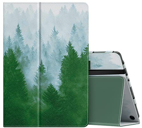 MoKo Case Fits All-New Amazon Kindle Fire HD 10 & 10 Plus Tablet (13th/11th Generation, 2023/2021 Release) 10.1 - Slim Folding Stand Cover with Auto Wake/Sleep, Dark Green Forest