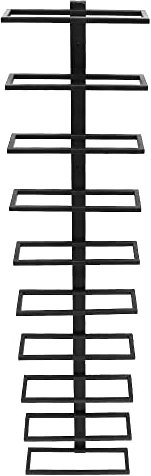 RELOVE Étagère à vin en métal Noir pour 10 Bouteilles, Porte-Bouteilles, Support de Rangement en métal Noir, Montage Mural pour 10 Bouteilles, Support Mural, étagère Suspendue