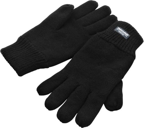 Bonnin Herren 3M Schwarz Thinsulate Thermo-gefütterte Winterhandschuhe, Schwarz , M/L