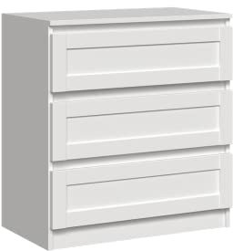 ADGO Malwa M3 Moderne 3-Schubladen-Kommode mit Rahmen 70x40x75 cm Stehschrank für Schlafzimmer, Wohnzimmer oder Kinderzimmer Grifflose Fronten Kommode