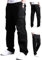 Aotoyou Pantalon Cargo Homme avec Poches Pantalon de Travail Grande Taille Elastique Noir M