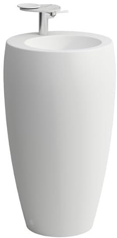 LAUFEN Alessi one Waschtisch mit integrieter Säule, ohne Hahnloch, ohne Überlauf, 530x530, H8119727571091, Farbe: Weiß matt