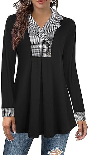 Pulli Damen, Damenpullover Langarm Winter Pullover für Damen mit Kragen Warm Lang Stretch Elegante Langarmshirt Damen Locker Festliches Oberteil Winter Hoddies/Pullies Damen Oversize Tunika
