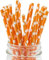 EXPECTRO Paper Straws 25pcs, Drinking Straws Bio Degradable Drinking Paper Straws Wedding Party, Party Straws, Restaurant, Juice Drinking Straws (Orange with White Dots)
