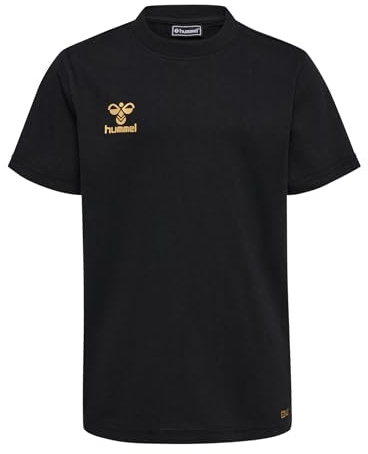 hummel hmlE24C Cotton T-Shirt Kids schwarzgold, 10 (140) Kinder