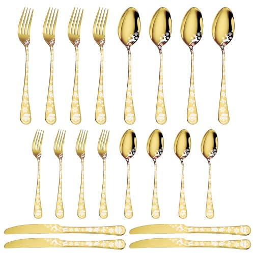 Irishom 40-teiliges Besteckset für 5 Personen. Besteckset aus Edelstahl mit runder Kante, Küchenutensilienset für Zuhause und Restaurant, inklusive Messer, Gabel, Löffel, spülmaschinenfest