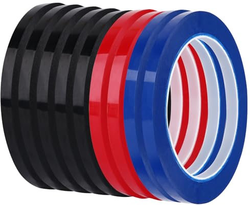 SenZee Whiteboard Klebeband Bunt 9 Rollen Grafikband Klebestreifen Marking Whiteboard Linien Tape 3mm Selbstklebend Grafikband Zubehör