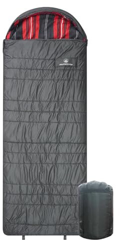 Mountainlodge Baumwoll-Flanell-Schlafsack für Erwachsene und Kinder, kaltes und warmes Wetter, groß, mit kostenlosem Kompressionssack, wasserabweisend, für Familien-Camping, Reisen und Rucksackreisen