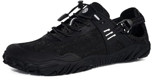 Gaatpot Chaussures Aquatiques pour Homme et Femme,Chaussures Pieds Nus Respirant,Noir,EU45