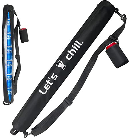 Golf Beer Cooler Sleeve Bag, 8 Can Insulated Leakproof Cooler Bag, Portable Golf Accessories for Men, Outdoor Sports & Camping, Black, 32 Inch, Durable Golf Gifts for Father/Boyfriend