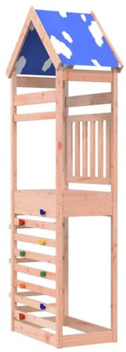 vidaXL Torre de juegos con pared escalada abeto Douglas 85x52,5x265 cm, patio de recreo, torre de escalada, equipo de juego de jardín, casa de juegos