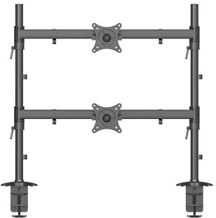 HFTEK - Dual Monitor Halterung für 2 monitore 15-34 Zoll Curved Bildschirme 15kg pro arm Monitor Mount Höhenverstellbar Neigbar Schwenkbar 360° Drehbar VESA 75 100 - MS222C-N Individuell umrüstbar